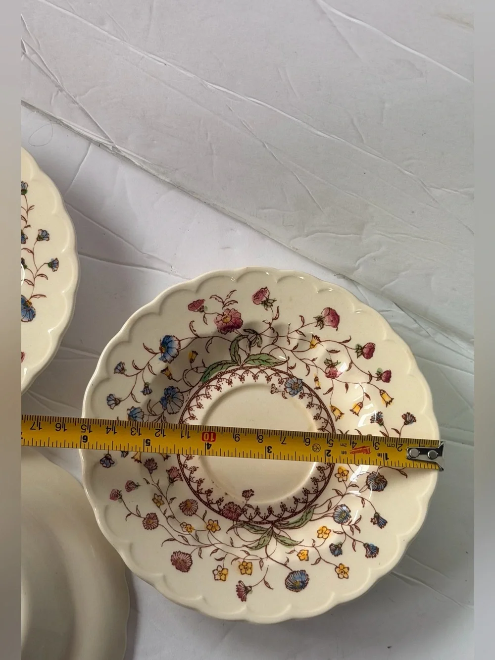 Vintage set of 3 Vernon Kilns 6” Small saucer Bloom  MADE IN CALIFORNIA